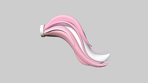 Furry Tail A06 White - Headband Character Design 3D model