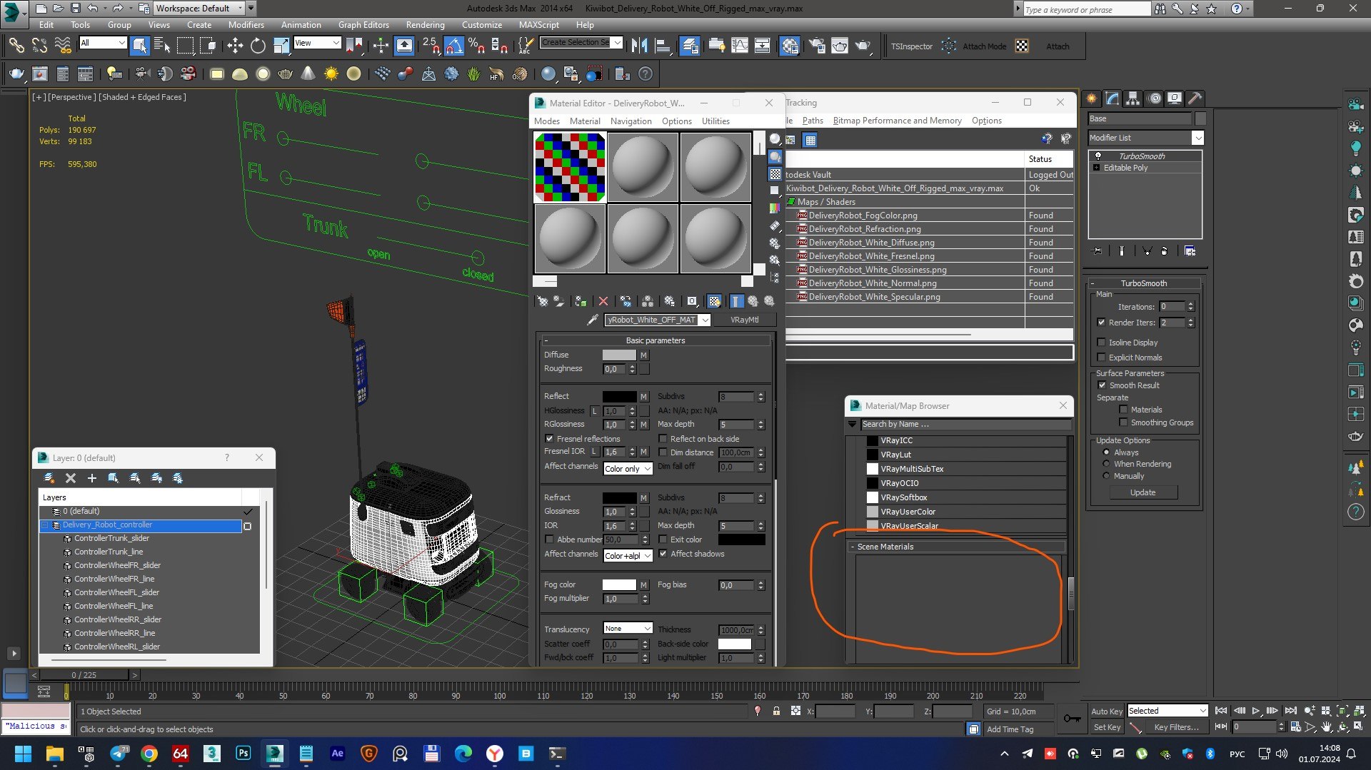 Kiwibot Delivery Robot White Off Rigged 3D model preview