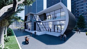3D model modern building office design
