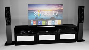TV Samsung  Smart 3D model with all devices 3D model