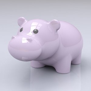 hippo figure porcelain 3d model