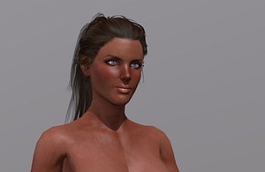 Naked African woman Rigged 3d game character