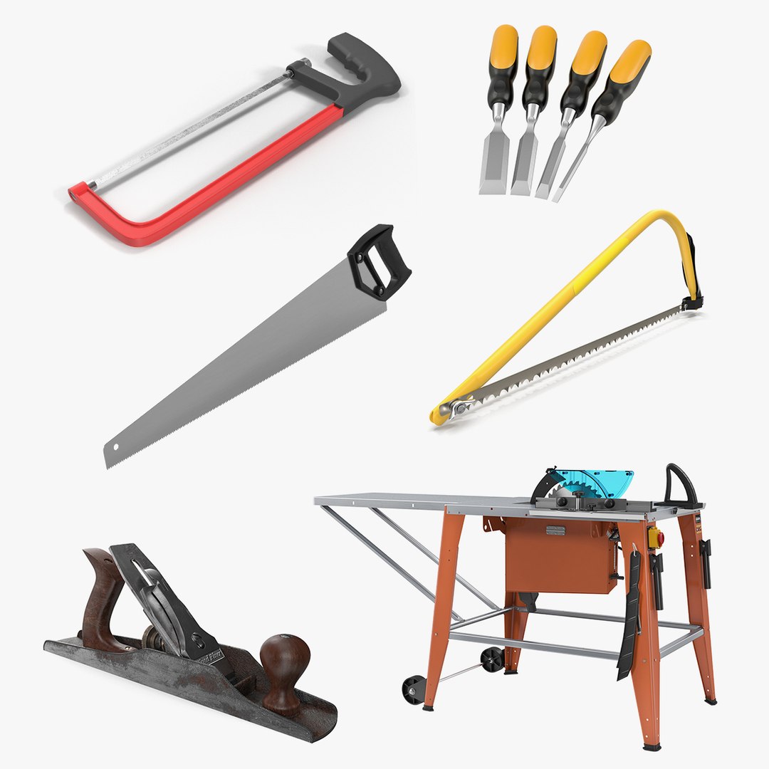 Wood Working Tools 3D Models Collection 3D model preview