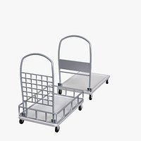 Platform Trolley Set - Flat Deck and Mesh Sided Warehouse Carts