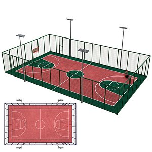 3D Basketball Field model