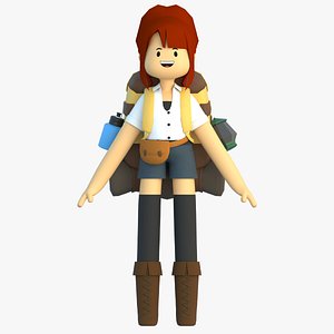 Minimal Cartoon Female Character 3D