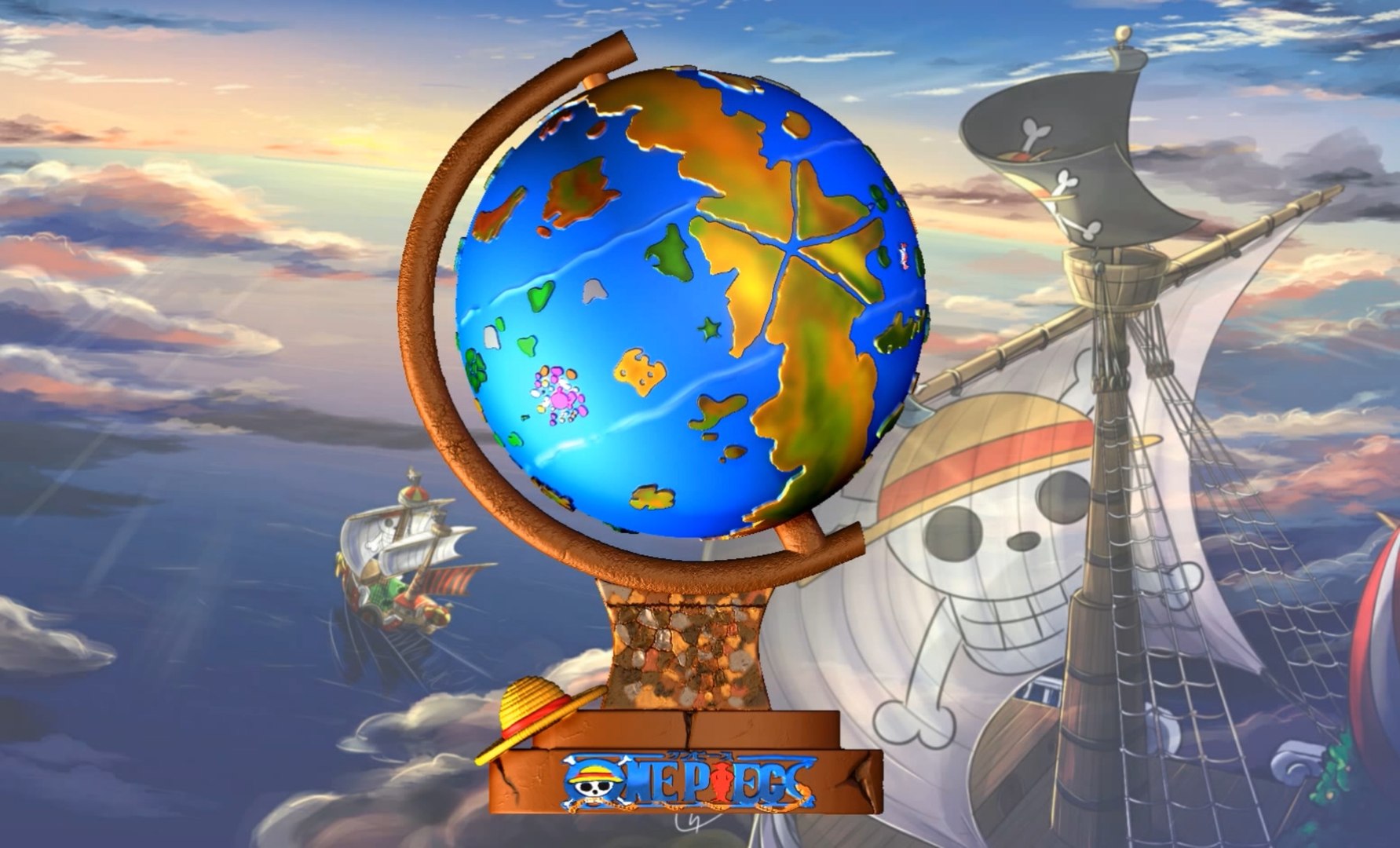 Globe one piece world 3d model turbosquid 2248319