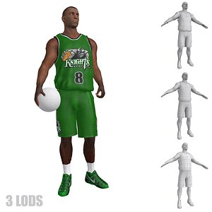 Basketball Player 3 LOD's Rigged