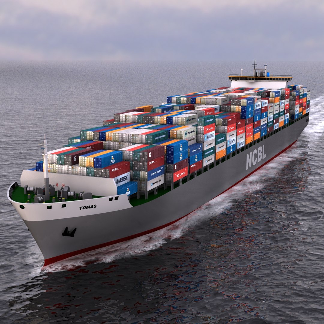 3d Container Vessel Cargo Model