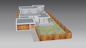 Beach of house  Playa de casa  Low poly 3D model