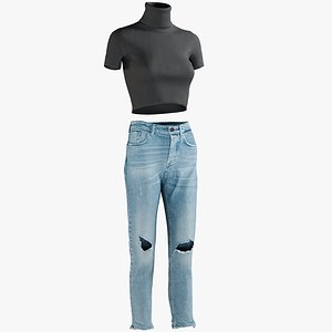 realistic women s jeans model