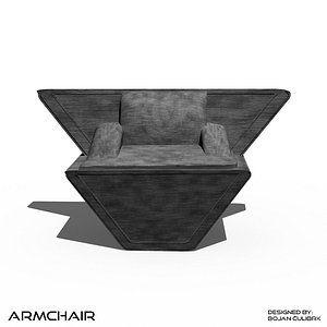 andromeda armchair 2 3d model
