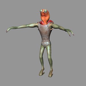 3d tonger character alien model