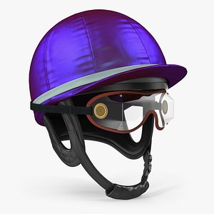 jockeys racing helmet goggles 3D model