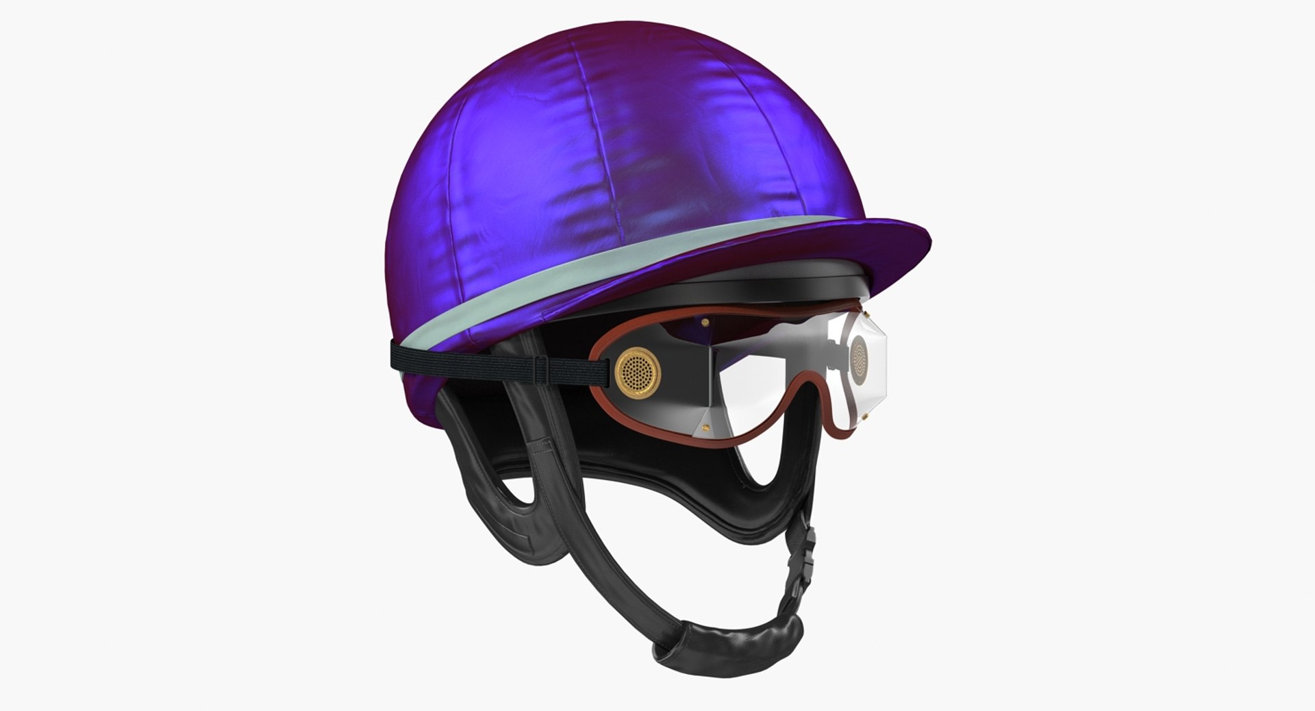Jockeys Racing Helmet With Goggles 3D model preview