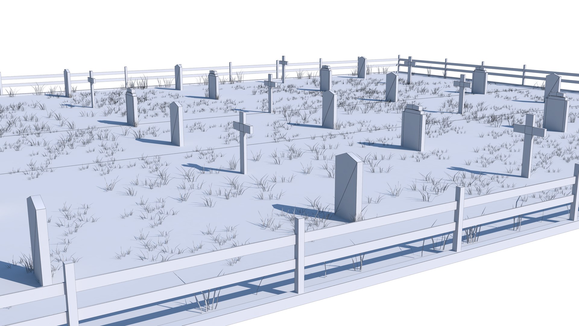 3D model cemetery graveyard TurboSquid 1565392