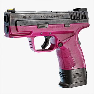 3D Hot Pink Pistol - Game Ready