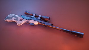 3D stylized sniper rifle model