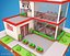 Cartoon City Office Low Poly