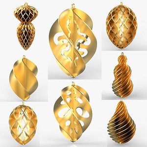 Christmas Balls Spiral Ornaments model
