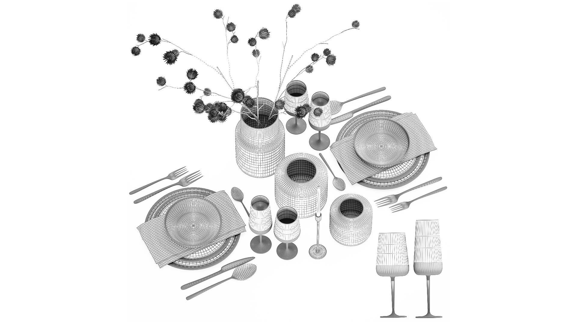table setting for 2 persons with a bouquet of dried flowers model https://p.turbosquid.com/ts-thumb/UO/nirfKz/rv/1tablesetting1006202208/jpg/1654950980/1920x1080/fit_q87/2150a36c6ca4bb5afc14ad3bda36bafaaaec8bde/1tablesetting1006202208.jpg