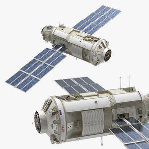 ISS Zarya Module FGB with Solar Panels model