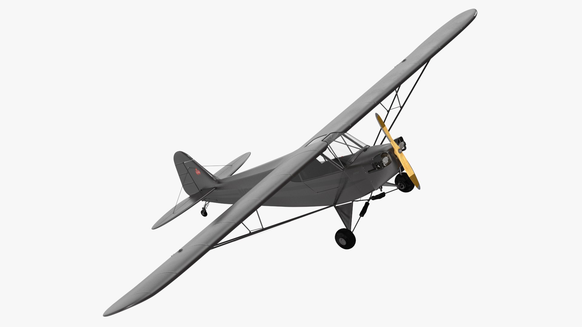 Piper Cub Aircraft 3D model preview