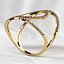 Cross Loops Undercut Diamonds Fashion Gold Ring