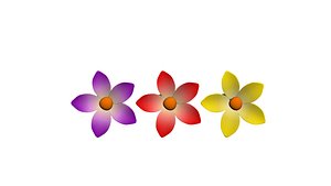 3D model flowers yellow red
