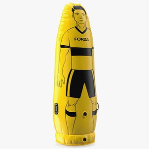 Inflatable Soccer Kick Dummy Junior Yellow 3D model