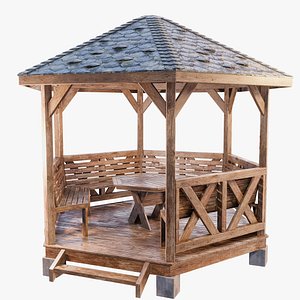 3D PBR  Wooden Pergola model