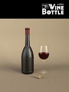 3d model bottle 21 wine