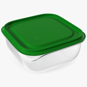 3D model Square Plastic Food Container with Lid