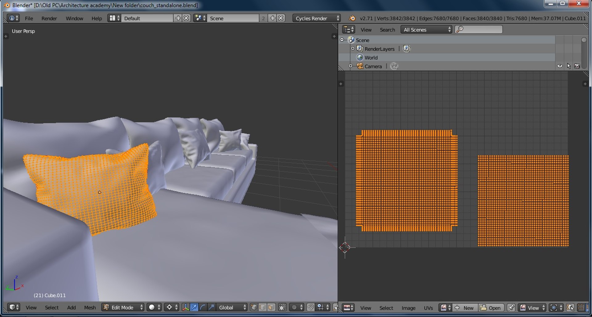 3d Model Simple Couch