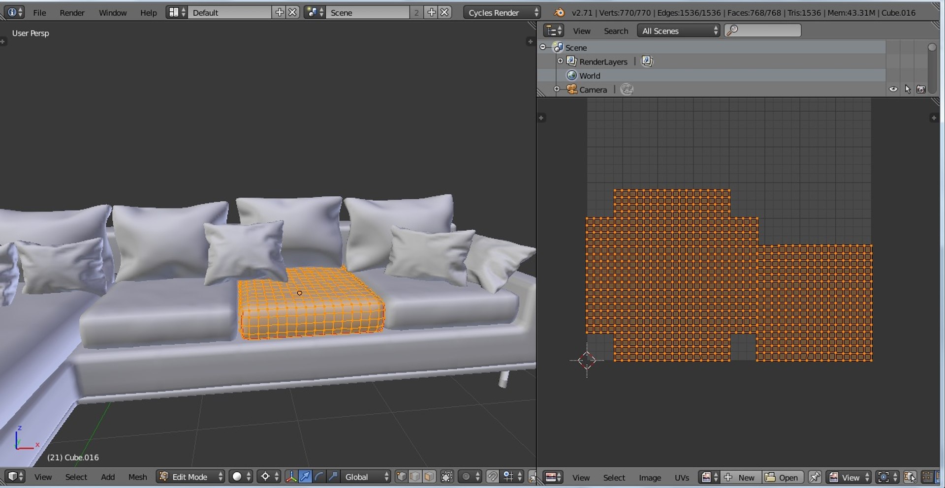 3d Model Simple Couch