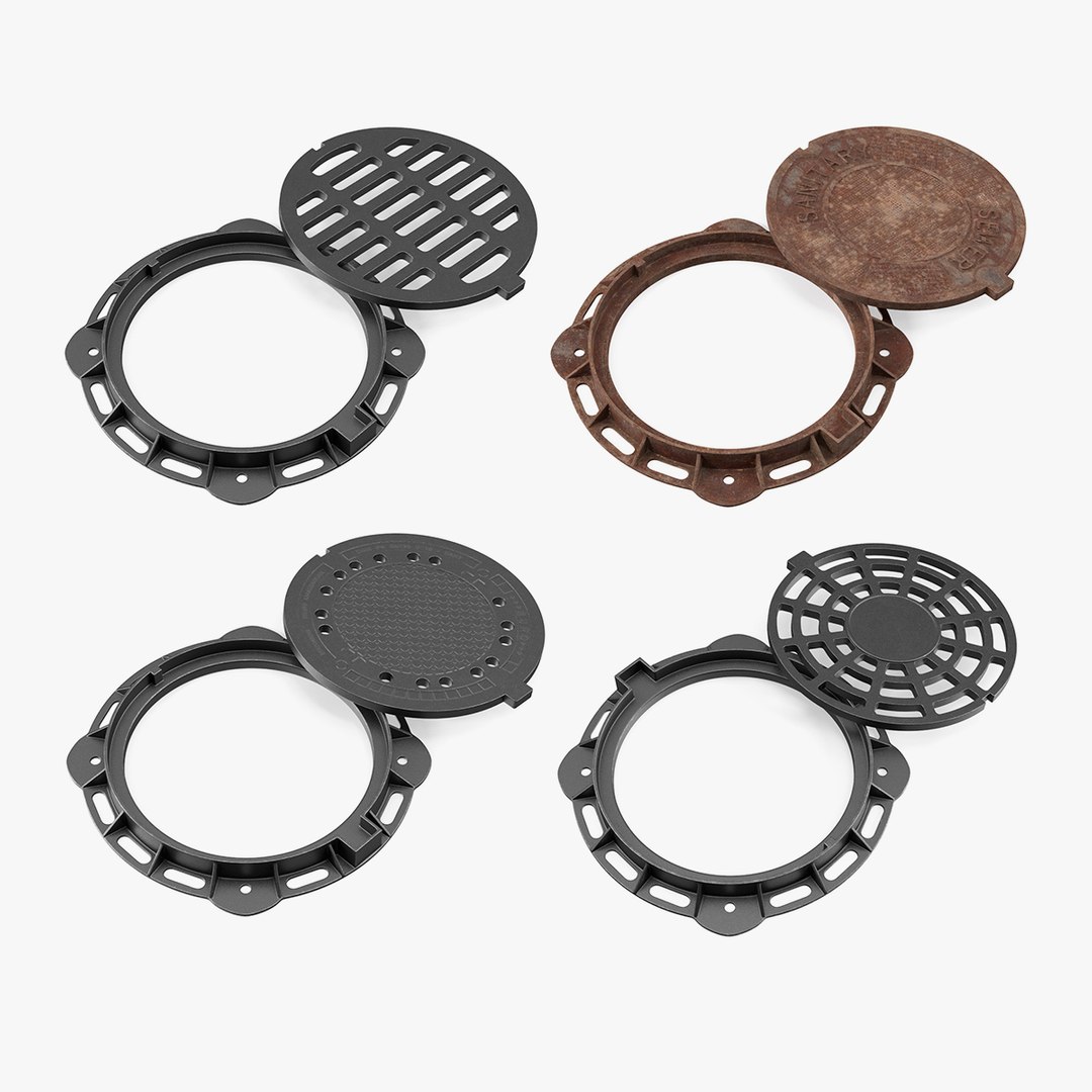 Sewer Manholes Collection 2 3D model preview