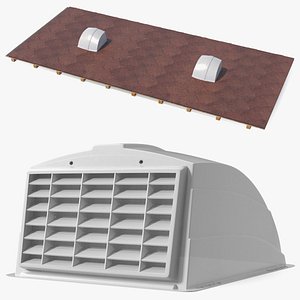 3D Mounted Roof Vent Cover with Louvered Grille