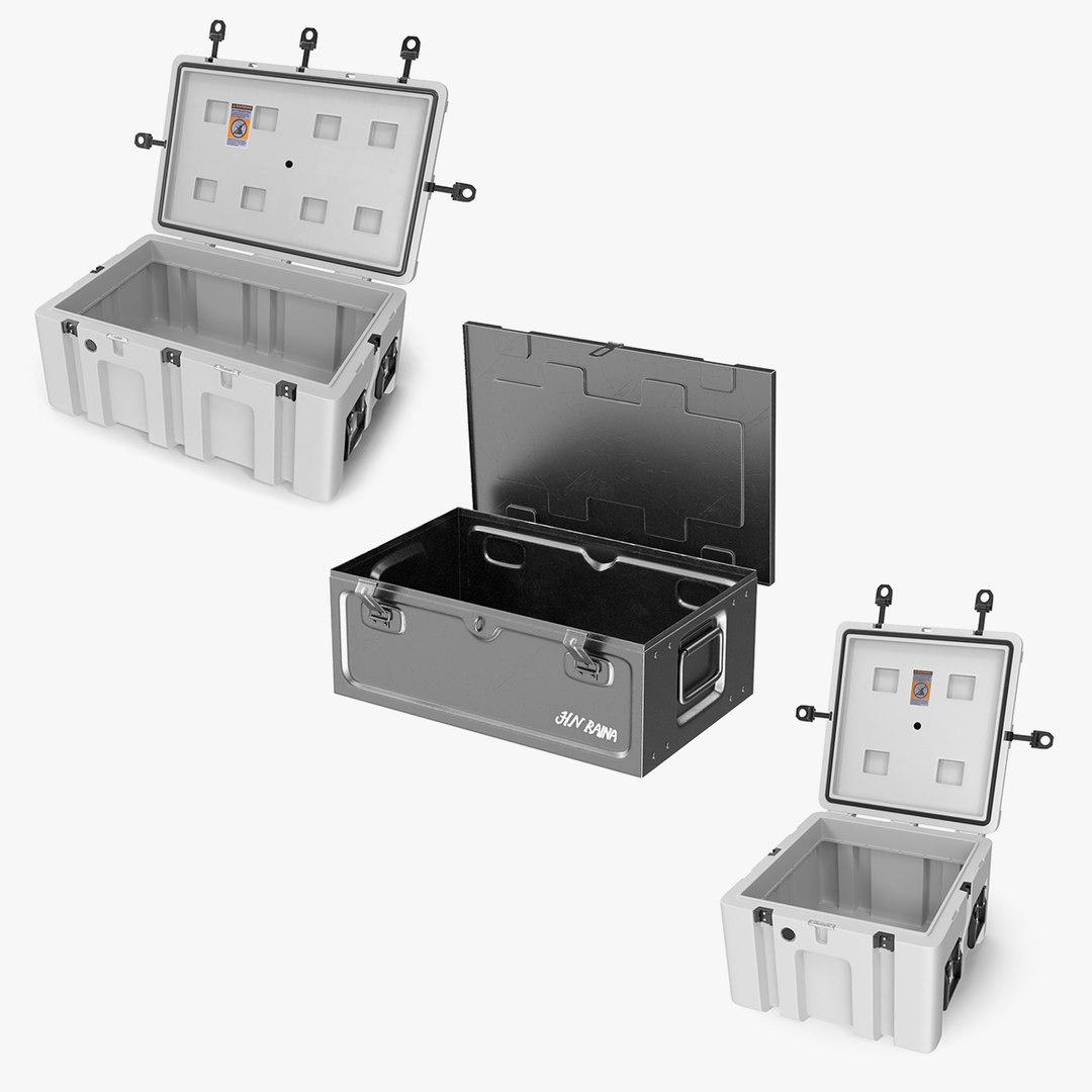 Military Boxes Collection 3D model preview