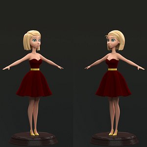 3D cartoon teenage girl