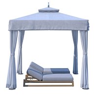 RH TUUCI ATLANTIS PAVILION CABANA WITH SEBASTIAN TEAK CHAISE