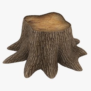 3D realistic tree stump 2