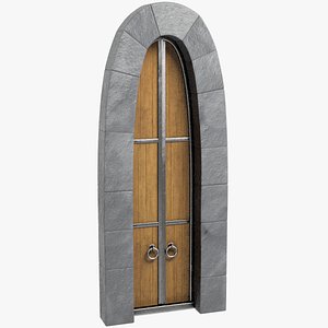 stylized old castle door 3D