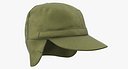Field Cap with Earflaps Olive Green 3D Model