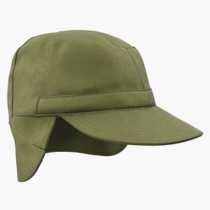 field cap earflaps olive 3D