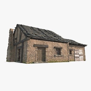 Medieval architecture residential houses tile houses 3D model
