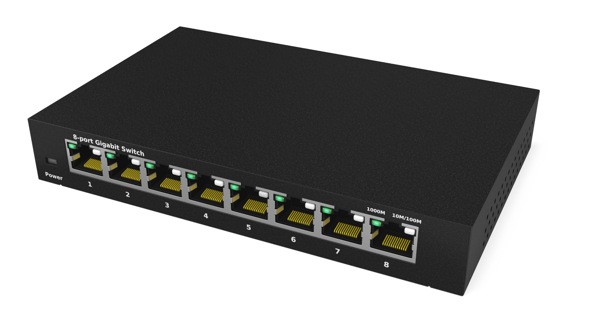 Gigabit Network Switch Black 3D model preview