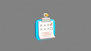 cartoon sticky note Low-poly