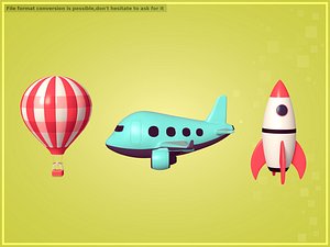 Cartoon Aircraft  Pack 3D