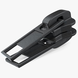 3D Two Sided Plastic Zipper Slider Black