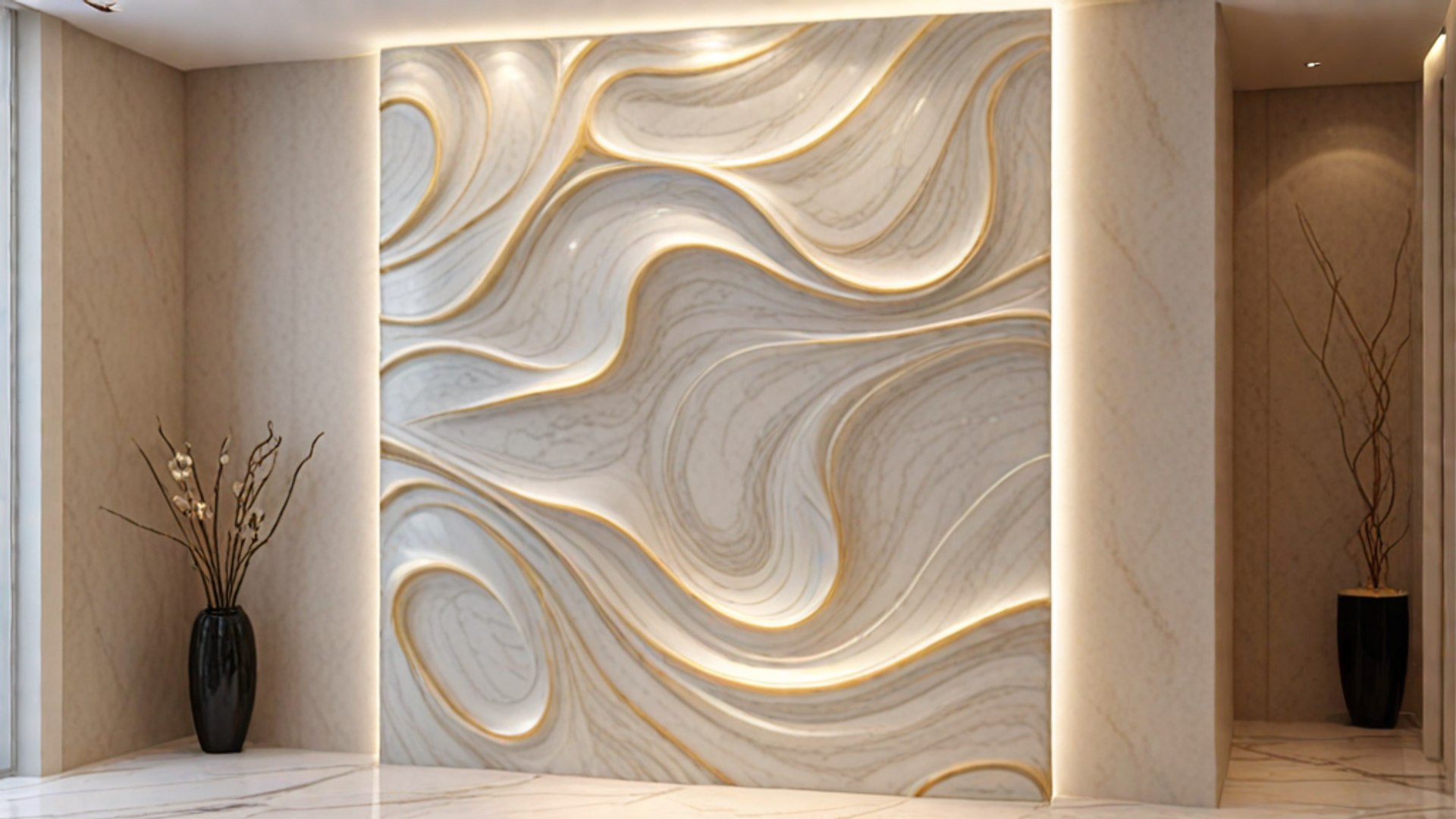 3D Model Modern Panel Wall Decor Set Relief Stl Mural CNC 191 ...